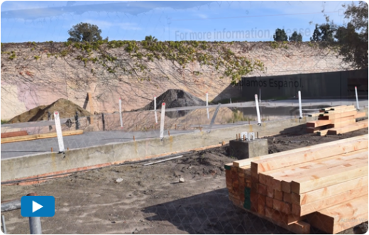 the foundation of a new house being built