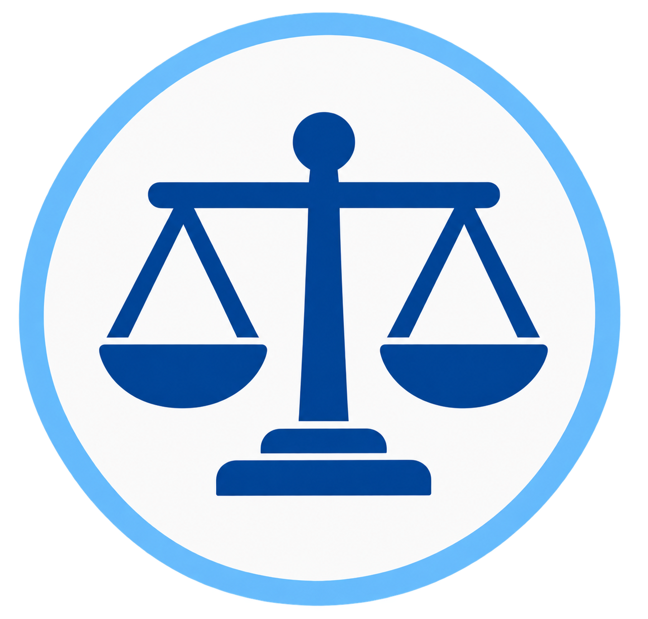 Icon of justice scales representing court process
