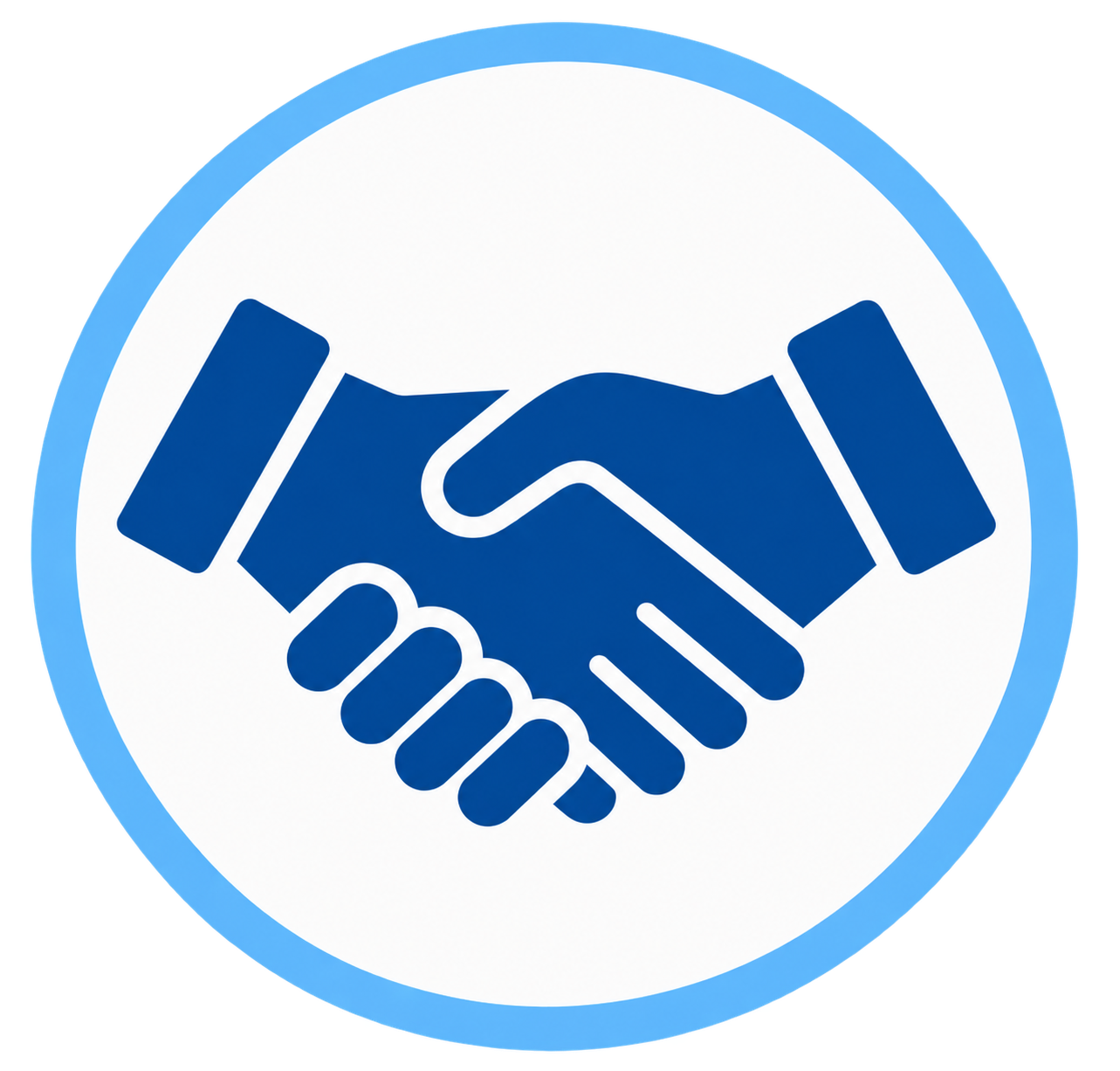 Icon of hands shaking representing trust